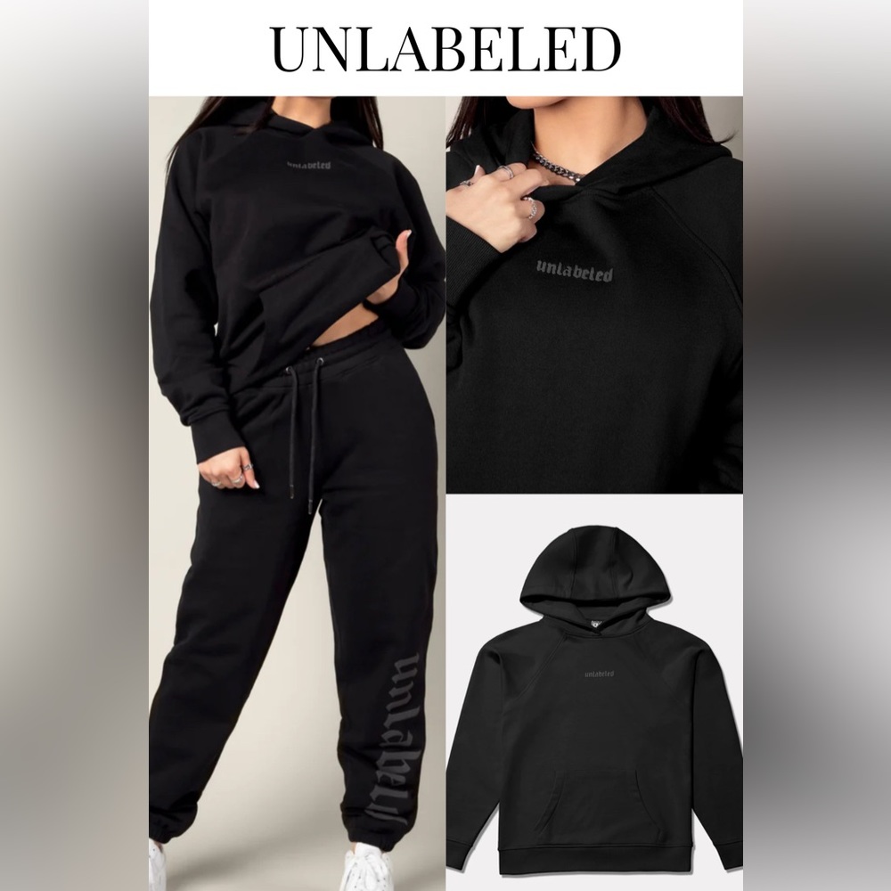 UNLABELED | Old English Hoodie | Black | XS